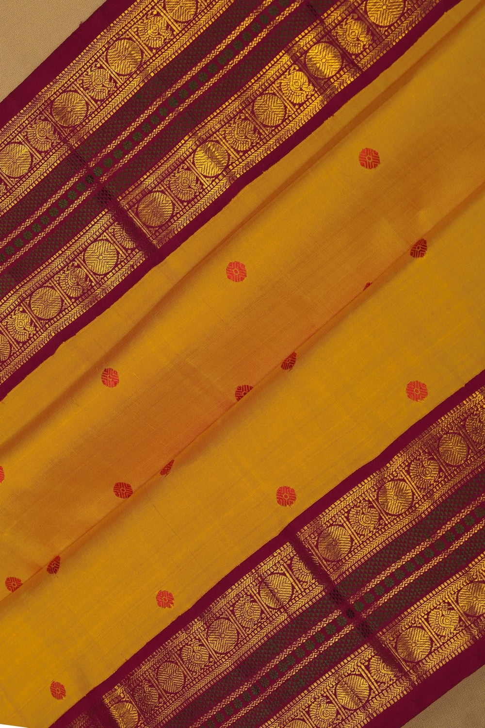Image of Arani Silk Yellow Saree